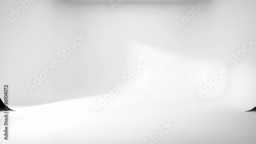 Bright cinematic empty white studio cyclorama with subtle soft shadows slowly moving across the pristine seamless background background, corporate, pure white
