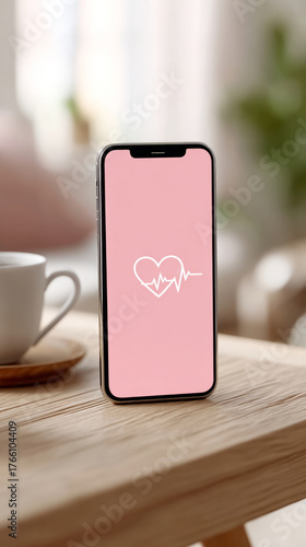 Wallpaper Mural Heartbeat animation on smartphone screen with pulsing heart design for health apps Torontodigital.ca