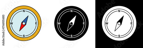 Clean compass design symbolizing guidance, exploration, and direction. Good for travel, adventure, or New Year journey themes.