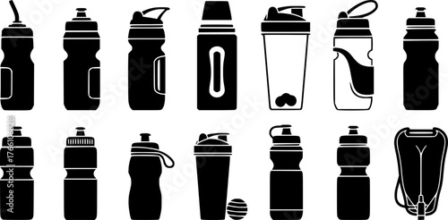 Collection of Sports Water Bottle Icons
