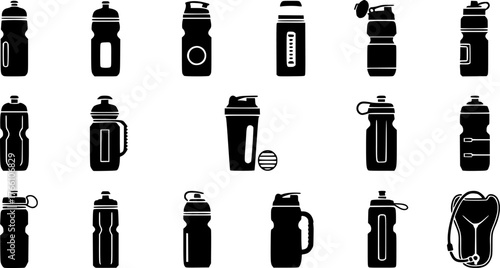 Collection of Sports Water Bottle Icons
