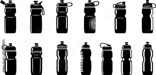Collection of Sports Water Bottle Icons
