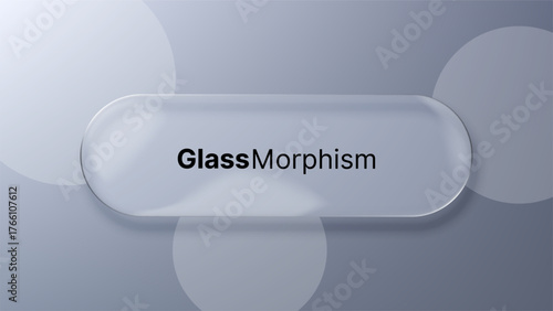 Liquid glass morphogenesis vector. Glassmorphism effect background. Trendy glass ui design element interface. Modern abstract light banner.