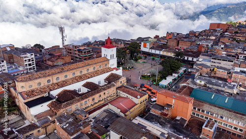 Santa Barbara, Antioquia - Colombia. October 5, 2025. Aerial drone view. It is one of the 125 municipalities in the department.