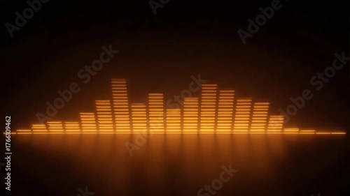 Illuminated Audio Spectrum: A glowing audio spectrum pulses with radiant energy, its bars dancing with the rhythms of sound against a deep dark backdrop. Capturing the essence of audio visualization.