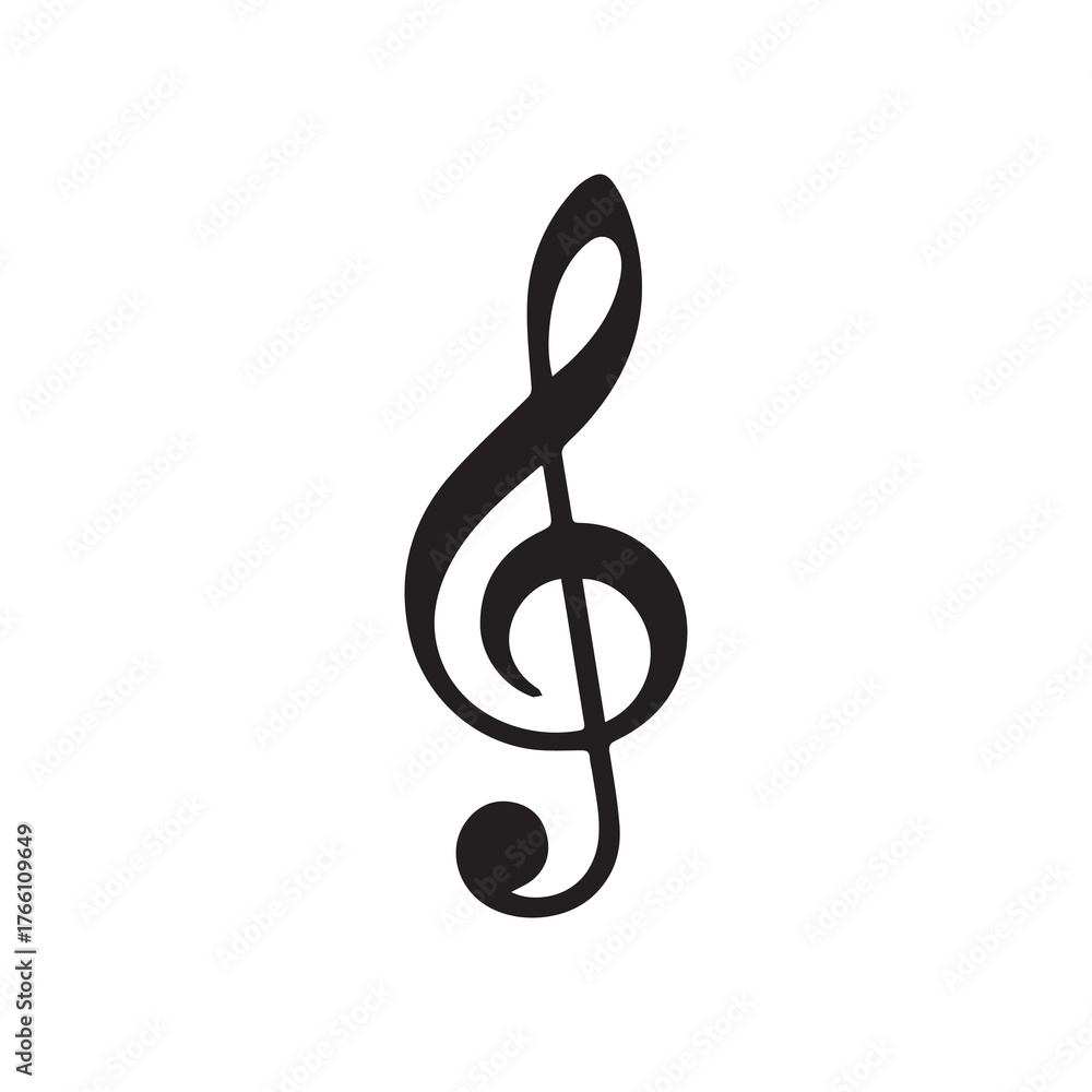 Fototapeta premium treble clef on white background