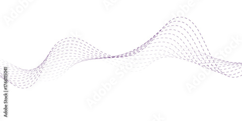 Abstract wave element for design. Digital frequency track equalizer. Stylized line art background. Vector illustration. Wave with lines created using blend tool. Curved wavy line, smooth stripe.