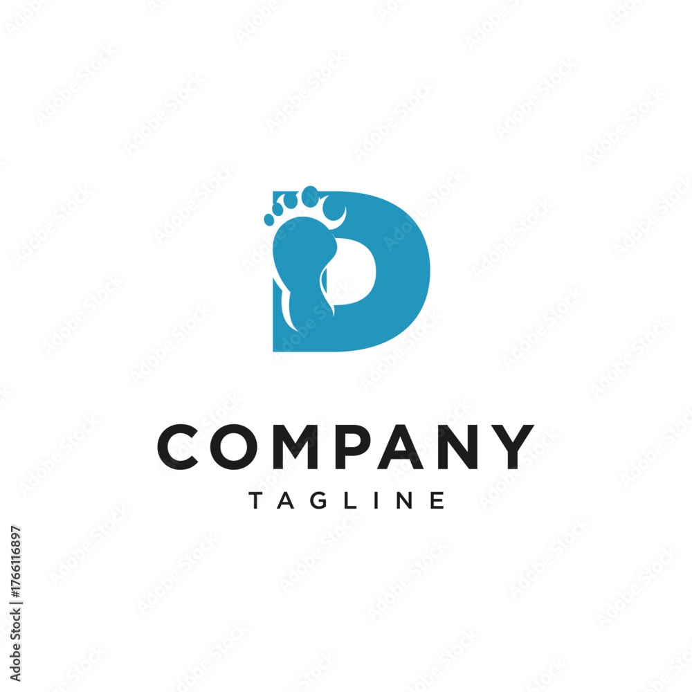 Obraz premium Letter D Foot Logo Icon Vector