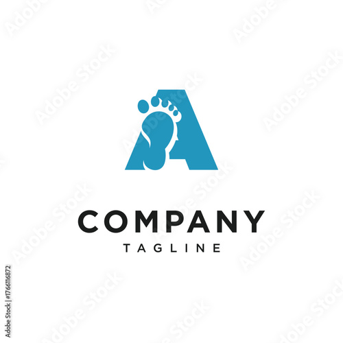 Letter A Foot Logo Icon Vector