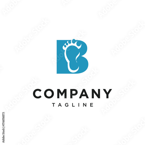 Letter B Foot Logo Icon Vector