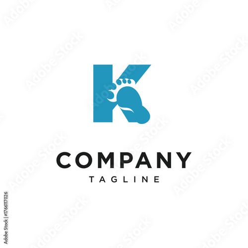 Letter K Foot Logo Icon Vector