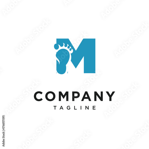 Letter M Foot Logo Icon Vector
