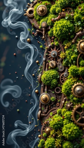 Miniature Steampowered Cityscape From Above