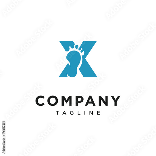 Letter X Foot Logo Icon Vector