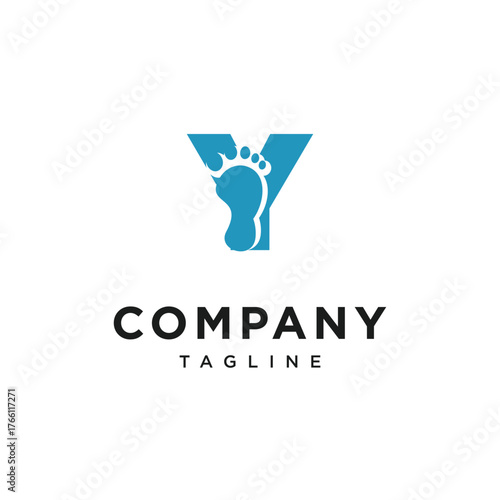 Letter Y Foot Logo Icon Vector