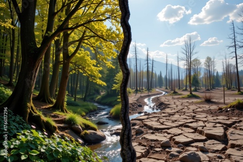 Serene Forest Environment Lush Dry