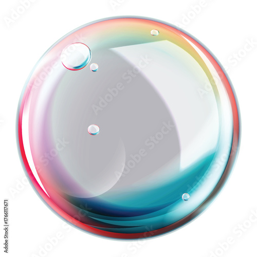 Realistic Bubble Soap with Colorful Shiny Effect