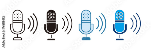 Voice Recognition Icon Set Multiple Style Collection