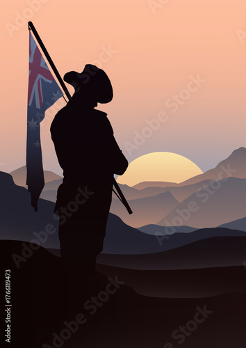 Quadro su tela Lest we forget: Remembrance day anzac poster