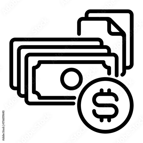 Money icon, line icon style