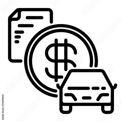 car loan icon, line icon style