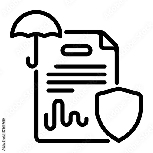 insurance icon, line icon style