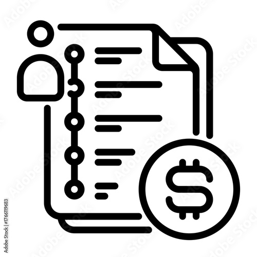 record icon, line icon style