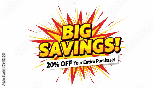 Dynamic pop art style vector illustration for business marketing and advertising, a vibrant sales promotion