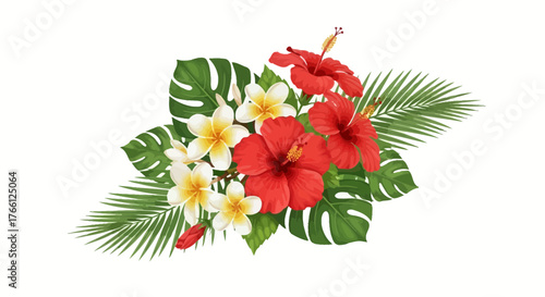 Exotic bloom arrangement showcasing tropical flora and lush greenery