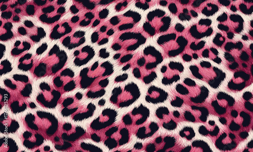 Pink leopard skin texture featuring stylish fur pattern background, perfect for fashion design, wallpaper, and camouflage.