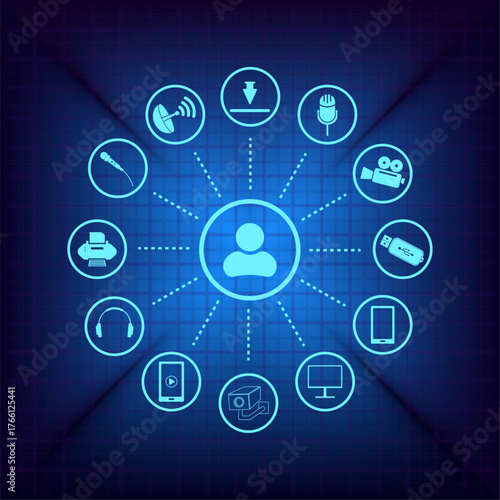 Vector illustration on a blue background