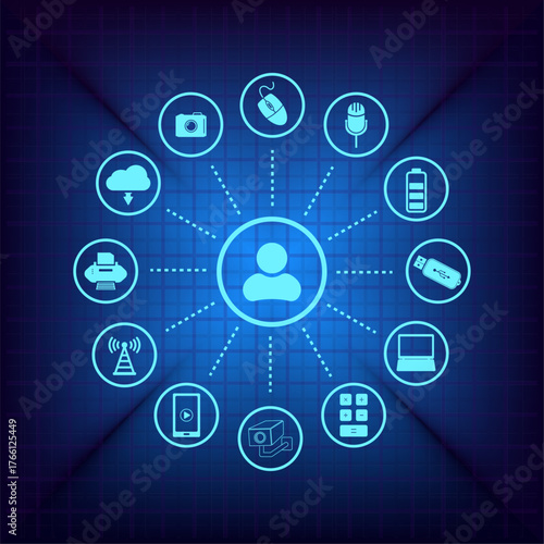 Vector illustration on a blue background