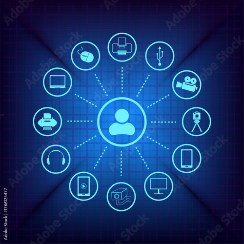 Vector illustration on a blue background