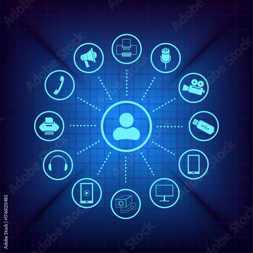 Vector illustration on a blue background