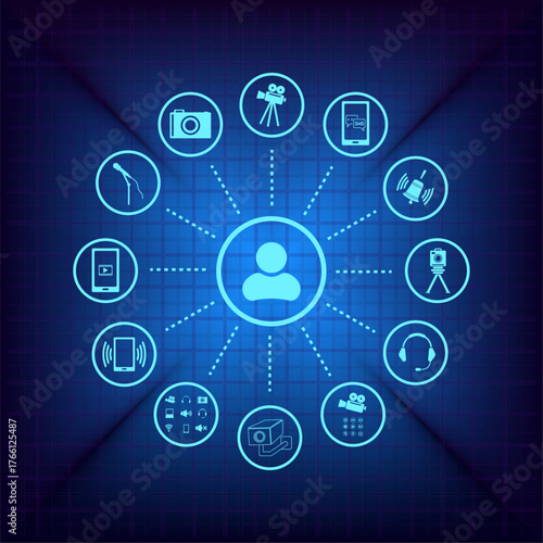 Vector illustration on a blue background