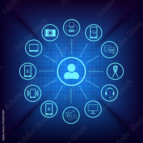 Vector illustration on a blue background