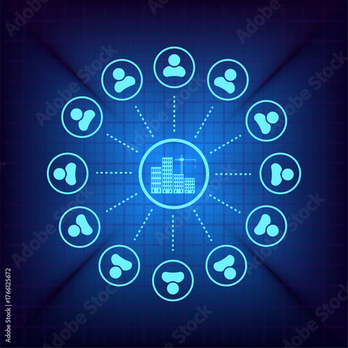 Vector illustration on a blue background