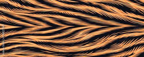 Wild tiger skin vectand art showcasing striped fur texture, perfect fand background wallpapers, textile patterns, and tile surfaces.