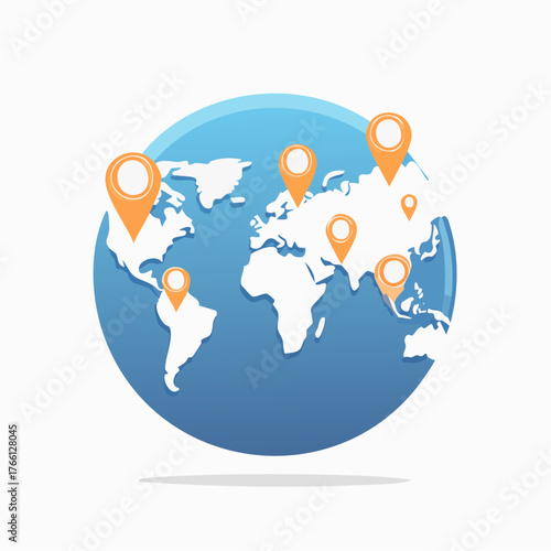 Global network illustration, worldwide connectivity and communication concept
