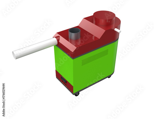 Modern Farming Ultrasonic Mist Generator: Professional Air Moisture Controller and HVAC Cooling Appliance for Controlled Environment Agriculture, Greenhouse Hydroponics, Digital Graphic Resource.