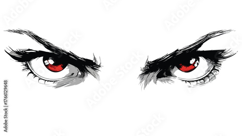 Eyes of the Devil Vector with Bold Outline for Creative Designs