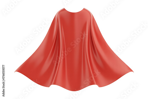 A vibrant red cape flows elegantly, suggesting heroism and a sense of dramatic flair.