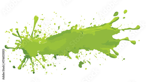 Vibrant Green Paint Splash Icon on White Background Vector