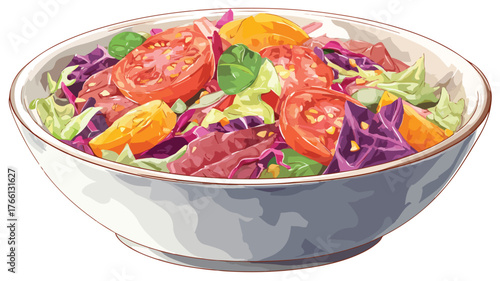 Nutritious Vegetable Salad with Lean Meat for Healthy Eating