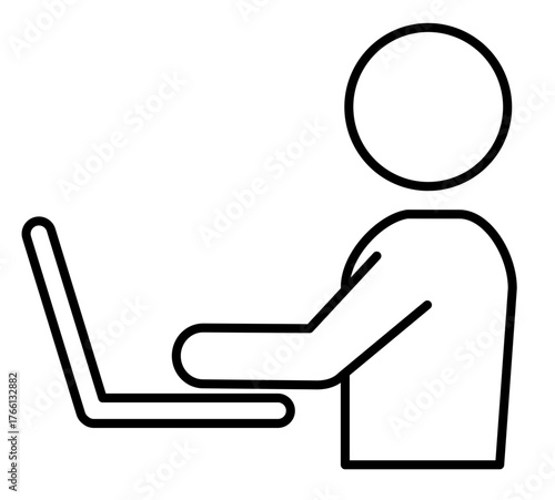 	PC操作している会社員等の横向き姿