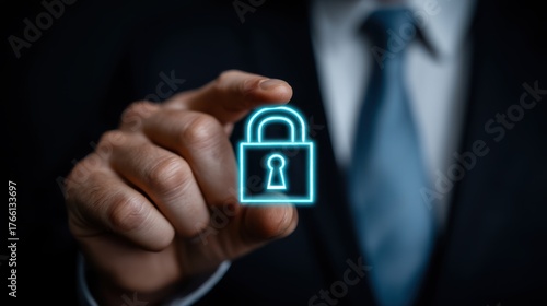 Cybersecurity measures corporate office image professional environment close-up view data protection concepts