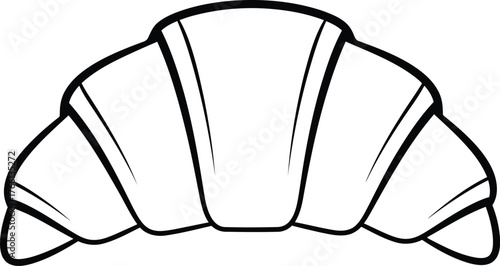 Croissant Silhouette Vector – Bakery Pastry Icon for Breakfast and Café Design