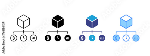 Allocation icon set multiple style collection