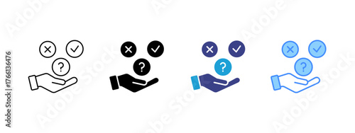 Decision icon set multiple style collection