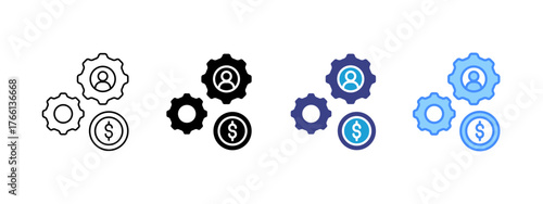 Management icon set multiple style collection